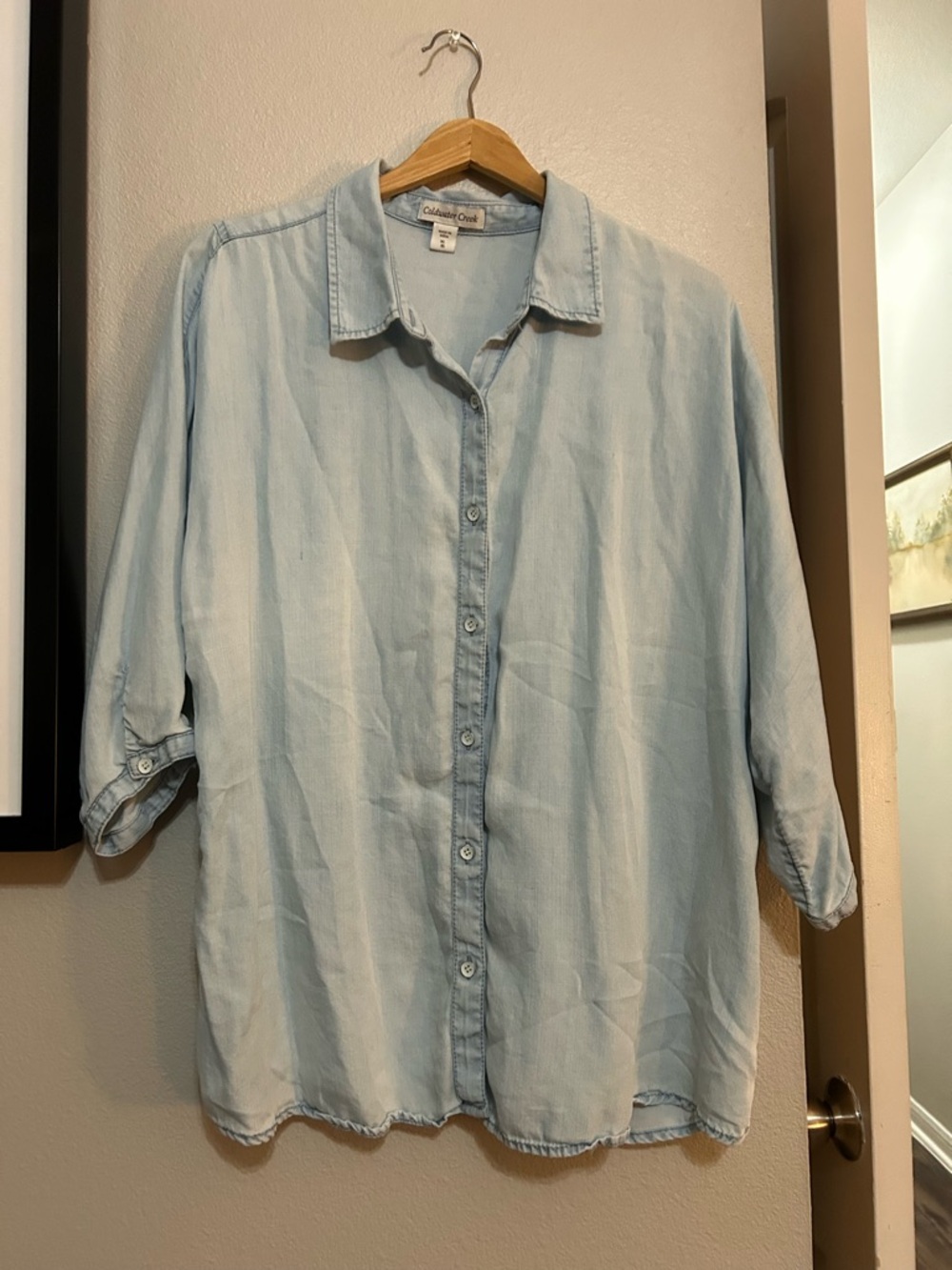 Coldwater Creek light-wash chambray button-down shirt